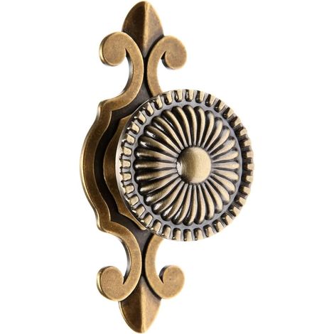 1 Poignée de tirage ronde, Alliage de zinc, Laiton antique, Pour tiroir et porte (1/5)