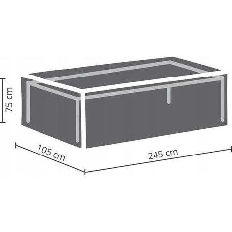 Perel Copertura protettiva per tavolo fino a 240 cm, grigia, rettangolare, 245 cm x 105 cm x 75 cm