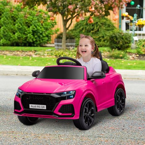 Voiture électrique enfants sous licence Audi RS Q8, véhicule électrique avec télécommande, USB, Bluetooth, rose (1/5)