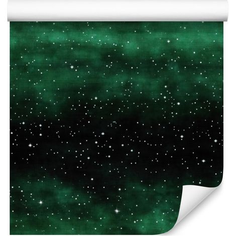 Papier peint aquarelle galaxie bouteille vert et noir 50x1000 cm (1/5)
