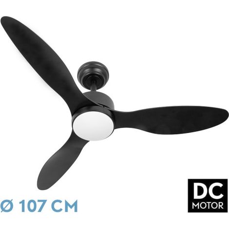 Ventilador Dc Serpa Negro Led Dimable Y Cct Regulable (1/3)