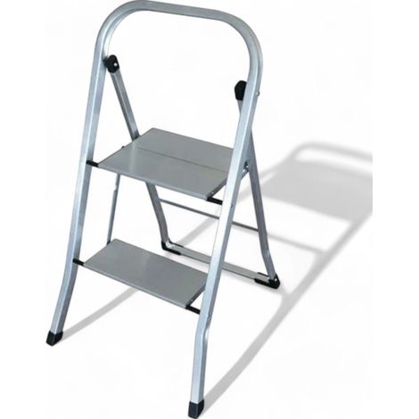 Sgabello in alluminio con gradini e portata massima di 150 kg (1/4)