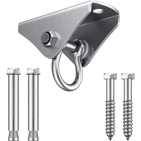 Ganci di sospensione per amache, rotazione a 360 gradi, per sacchi di sabbia, altalene, sedie a dondolo e sedie sospese, 704261 mm, argento, acciaio inossidabile (1/5)