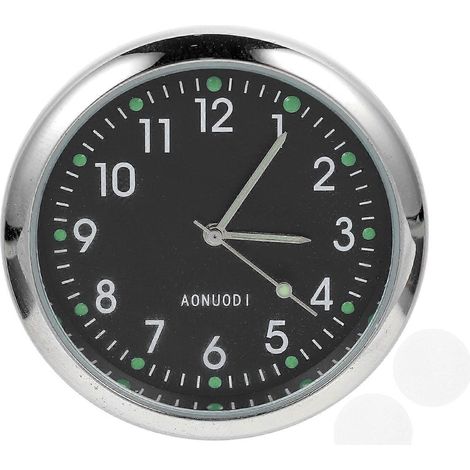 Horloge décorative autocollante pour voiture, horloge en métal, horloge numérique pour voiture, décoration-4X4CM-Black