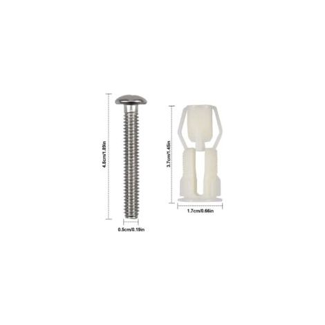 2 viti di espansione per sedile WC, viti di fissaggio per sedile WC, set di fissaggio per sedile WC, ricambi per sedile WC - Crezuo