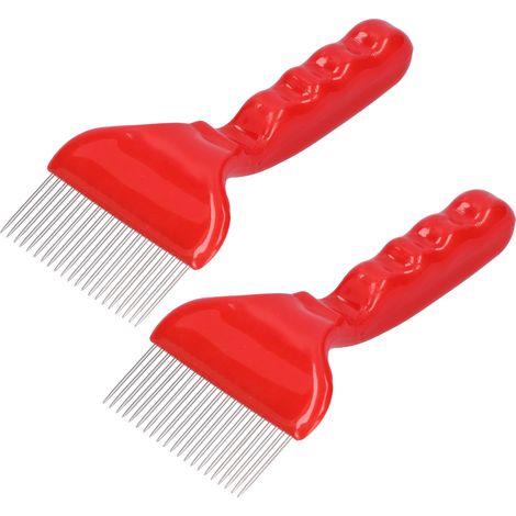 Lot de 2 fourchettes à miel à 21 dents / Outils apicoles en acier inoxydable, couteau à miel, grattoir à rayons (1/5)