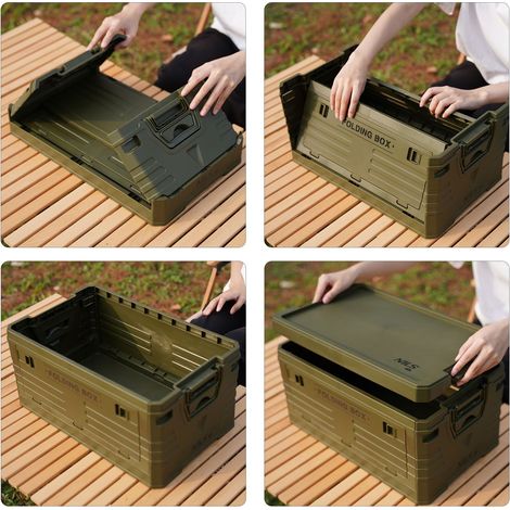Faltbare Campingbox mit Deckel, Grün, 50L Fassungsvermögen (1/5)