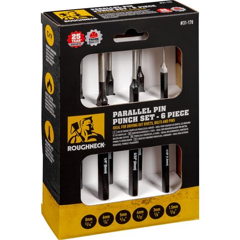 Roughneck Parallel Pin Punch Set Of 6 (1/2)