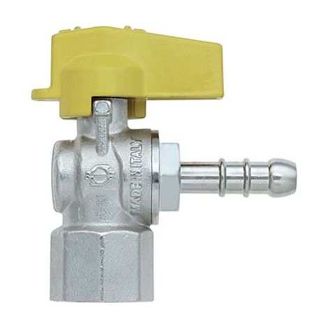 VALVOLA SFERA GAS A SQUADRA 585 BUGATTI  OTTONE NICHELATO MM  8X1/2F