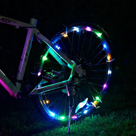 Lampe LED multicolore pour rayons de vélo, lumière clignotante, éclairage décoratif de sécurité pour le cyclisme (1/5)