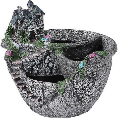 Pot en résine pour plante grasse (1 pièce) - Idéal pour la maison, le bureau ou le balcon (1/3)