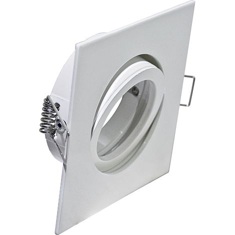 Faretto Incasso Oil Orientabile Quadrato Alluminio Bianco 1 Luce Gu10 9X9Cm