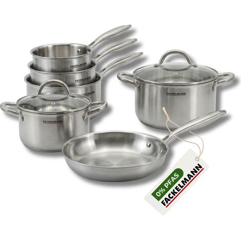 Poêle à Frire 20 cm, Casseroles 14 16 et 18 cm, Faitouts 20 24 cm inox 18/10 Triply Fackelmann Vita3 (1/5)