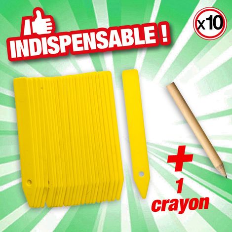 Nature – Lot de 25 étiquettes PVC pour marquage de semis – Pré-percées pour accrocher aux plantes – Avec crayon inclus – Dimensions H10 cm (1/2)