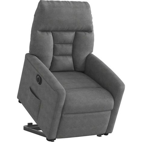 Fauteuil de Salon,Chaise,Fauteuil inclinable électrique gris foncé tissu microfibre CFW845034 (1/5)
