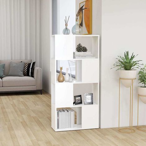 vidaXL Librería separador madera contrachapada blanco 60x24x124,5 cm (1/5)