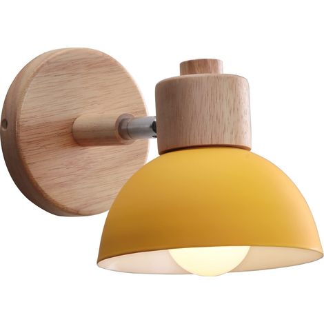 Applique murale industrielle vintage, lampe intérieure rétro avec abat-jour E27 Ø15 cm, luminaire pour salle à manger, escalier, chambre, cuisine, café (1 pièce jaune)