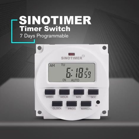 220V Minuterie SINOTIMER Hebdomadaire 7 Jours Programmable Contrôle Numérique Interrupteur 8 Réglage ON / OFF (1/4)