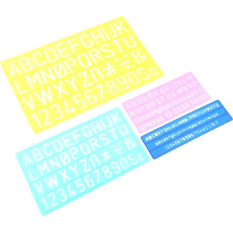 Kit de 4 pochoirs colorés en plastique (chiffres et lettres) pour le dessin et la peinture numérique des enfants (1/5)
