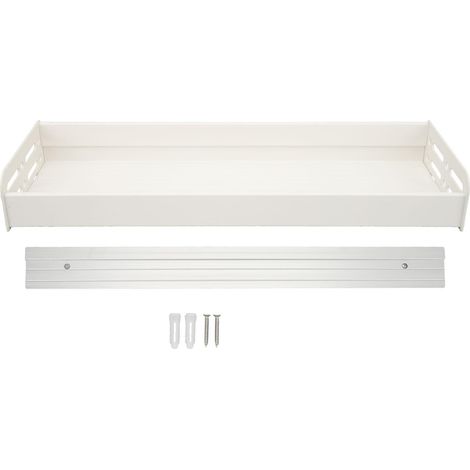 Organisateur mural à épices de 40 cm avec étagères de douche amovibles et multifonctionnelles, idéal pour la salle de bain, la cuisine et la chambre (blanc). (1/5)