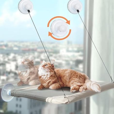Hamac Kaki Chat Fenetre Hamacs 35 × 55 cm 17kg Chats Lit Chat Suspendu Nid Chat Monté sur Fenêtre Chaise Longue Chat Panier Chat Fenetre Chat Repos Hamac