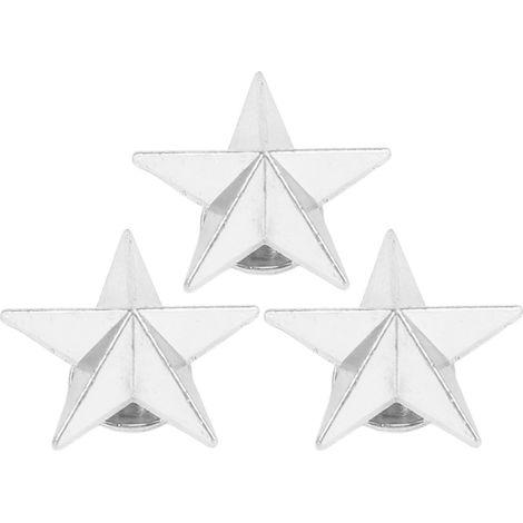Lot de 50 rivets en alliage argenté en forme d'étoile à 5 branches de 16 mm avec vis à fente de 4 mm pour la maroquinerie, l'habillement et la chapellerie. (1/5)