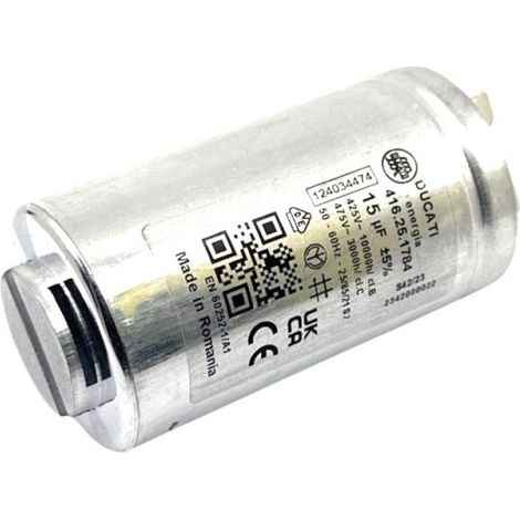 1240344745 Condensateur 15µF d'origine pour sèche linge AEG, ARTHUR MARTIN, ELECTROLUX (1/4)