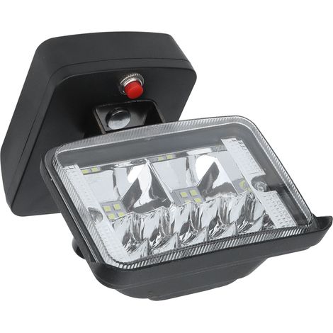 Lampe LED 11W outil eclairage exterieur mode clignotant reglable pour batterie lithium 20V DCB interrupteur basse tension 14.5V noir ABS (1/5)