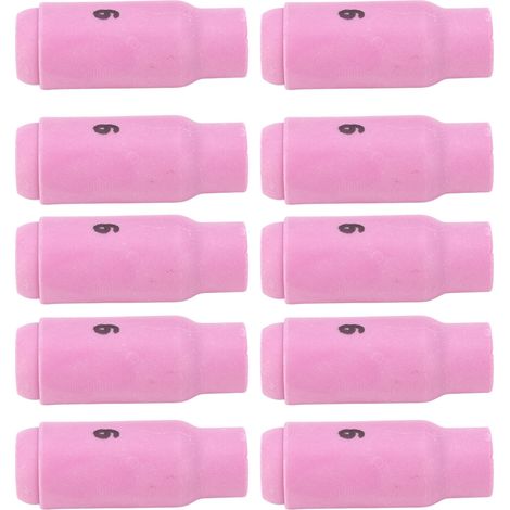10 Pièces Becs en Céramique 10N48 6 pour Soudage TIG, Compatibles Torches WP17 WP18 WP26 (1/5)