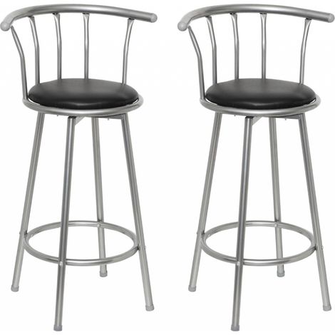 Set di 2 sgabelli da bar in legno nero dal design moderno 1202011