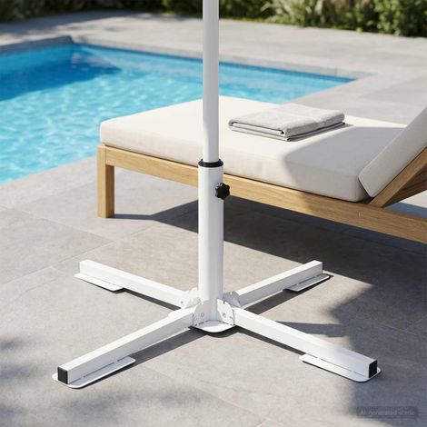 vidaXL Support de parasol Blanc Acier (1/5)