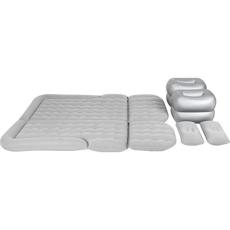 Matelas Gonflable Voiture Voyage Lit Portable Épais Coussin de Siège Camping Accessoire Auto Gris (1/5)