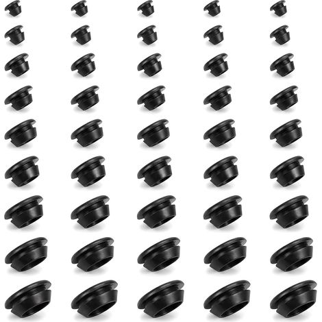 Lot de 90 passe-câbles en caoutchouc - 9 tailles - Étanche - Noir - 3-14 mm - Bouchons de passage de câble - Pour protection de câbles (1/5)