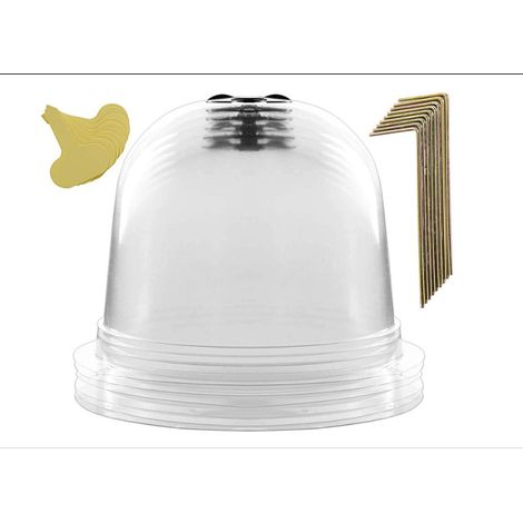 6 Pièces Cloche pour Plantes de Jardin, 26cm x 21cm Couverture de Cloche de Dôme de Plante Mini Serre en Plastique - avec 10 Étiquettes de Plantes, 18 Piquets de Fixation (1/5)