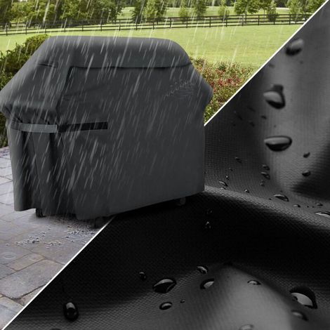 Grillabdeckungen Wasserdichte Grillabdeckung Winddichte, reißfeste Grillabdeckung mit Gurten und Aufbewahrungstasche (145 x 61 x 117 cm) (1/5)