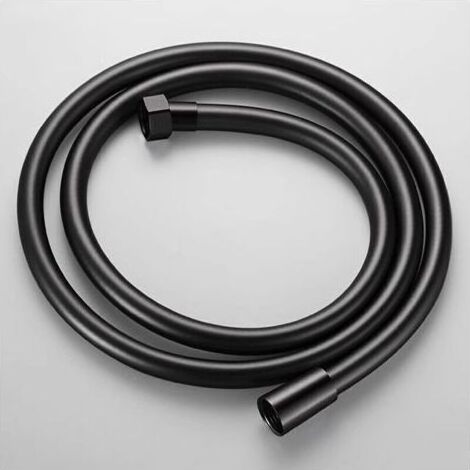 1 tuyau de douche flexible, 1,5 m, PVC noir, filetage 1/2 pouce, pour pomme de douche à main (1/4)