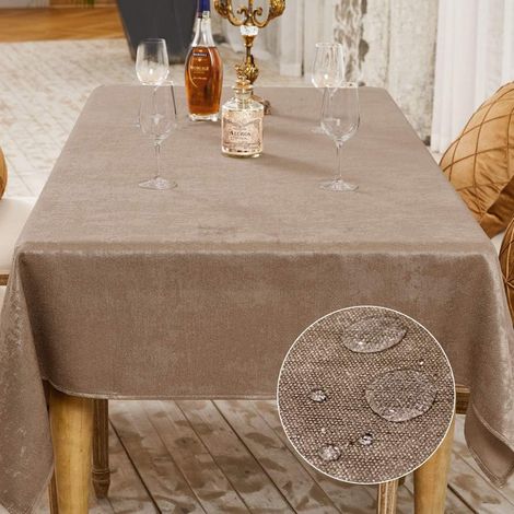 Nappe rectangulaire en lin pour décoration de table de fête (1/5)