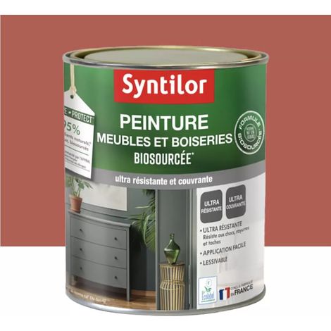 Peinture meubles et boiseries biosourcée SYNTILOR ocre rouge mat velours 0,5 L (1/2)