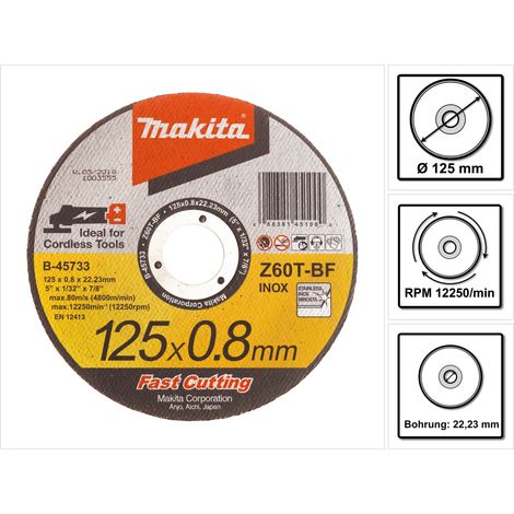 Makita Trennscheiben Trennscheibe Winkelschleifer 3x 125x0,8mm INOX B-45733 (1/5)