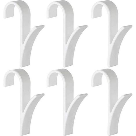 Lot de 6 cintres clips blancs pour radiateur ou sèche-serviettes, cuisine/salle de bain, 1 jeu (1/4)