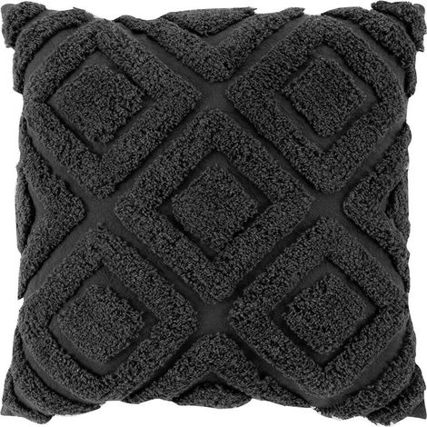 Coussin Déco Uni "Zaina" 45x45cm Anthracite (1/3)