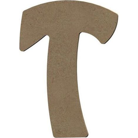 Lettre majuscule T en bois MDF à décorer - 8 cm