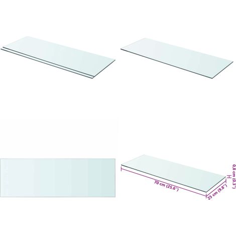 Panneaux d'étagère 2 pcs Verre Transparent 70x25 cm - Etagere Murale - Étagère Verre - Étagère Transparente - Décoration Murale - Rangement Mural - Home & Living (1/5)