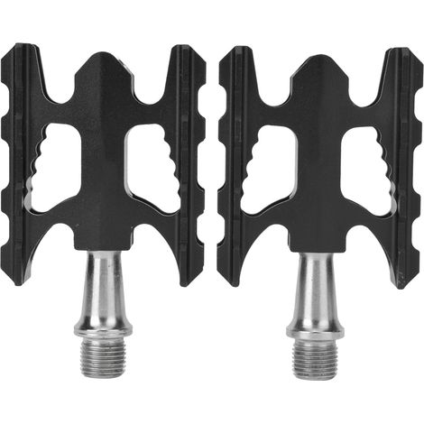 Paire de pédales de vélo en alliage d'aluminium ultra-légères avec roulements, pièce de remplacement pour vélo pliant noir (1/5)