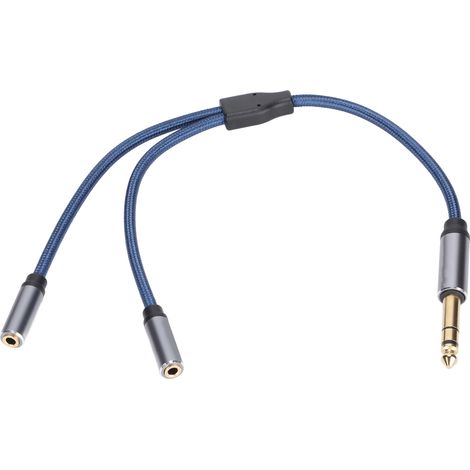 Câble audio professionnel 6,35mm mâle vers double 3,5mm femelle - Adaptateur haute fidélité (1/5)