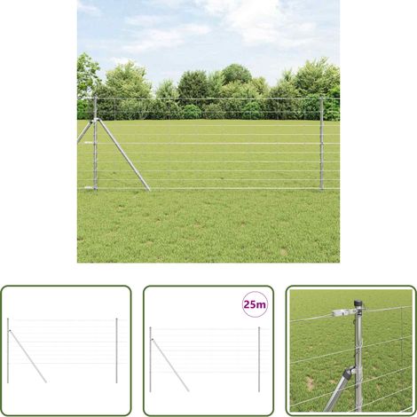 vidaXL Piquet de clôture - Poteau de clôture. Galvanisé 25 x 1 m Acier (1/5)