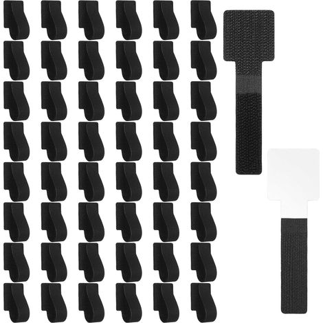 Sollbry 100 Pcs Kit Cable Management Bureau,Cache Cable Bureau Auto-adhésiveAttache Cables,Auto-agrippantes,Réglables, Adhésifs pour Maison,Bureau,noir (1/5)