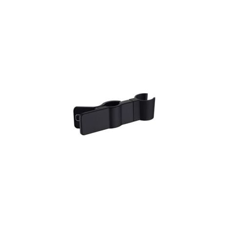 Supporto per piatto doccia, supporto per asta doccia 22-25 mm, in metallo, girevole, regolabile (nero) - Crezuo