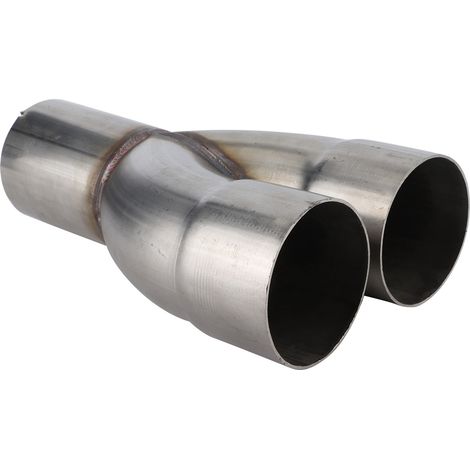 Collecteur d'échappement en acier inoxydable adaptateur 2 en 1, deux entrées de 3 pouces de diamètre intérieur, une sortie de 3 pouces de diamètre extérieur, adapté aux applications automobiles. (1/5)