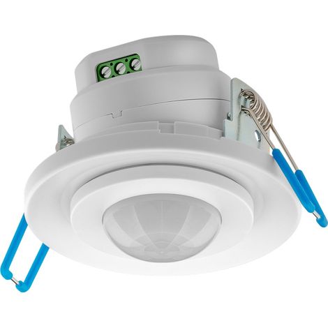 Détecteur de Mouvement Infrarouge, pour montage encastré au plafond, détection de 360°, portée de 8 m, pour l'intérieur (IP20), compatible LED. (1/7)